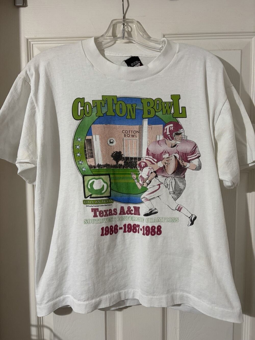 Vintage 80’s Cotton Bowl Shirt Texas A&M Sz L Dallas NCAA Football